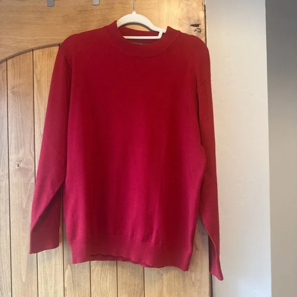 Eddie Bauer Pima Stretch Cotton Classic Red Men's Sweater - Picture 2 of 4